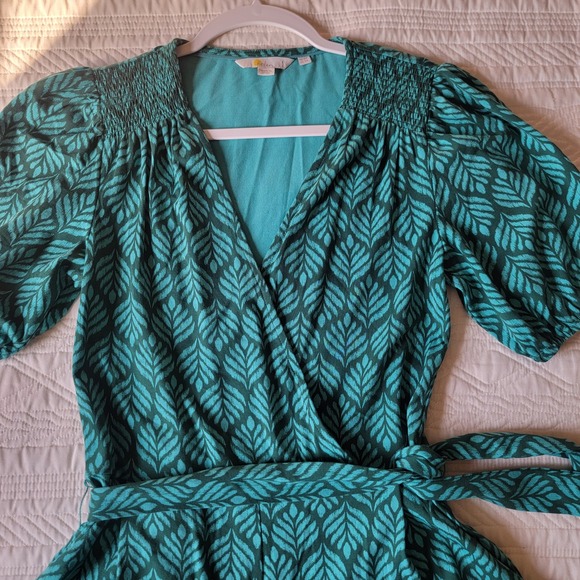 Boden Ruby Jersey Romper in Palm Leaf Patterned Jumpsuit Tie Waist Pockets US 2R - Picture 9 of 15